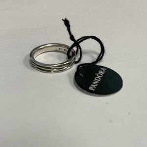 PANDORA LIQUID SILVER STREAM RING NEW Size 6